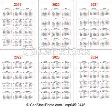 Simple Calendar For 2019 2020 2021 2022 2023 And 2024 Years