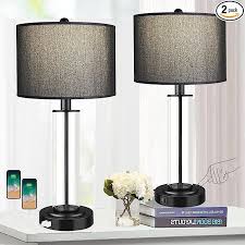 Tall Glass Bedside Table Lamp
