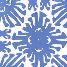 royal blue on white quadrille wallpaper