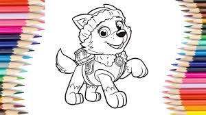 More paw patrol coloring pages. How To Draw Paw Patrol Everest Coloring Pages Kids Learn Drawing Art Colors For Children Youtube