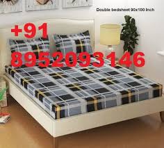 checd double glace cotton bed sheet