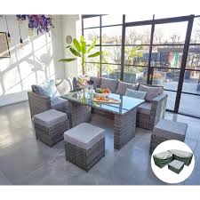 With a strong ethos on customer service we always ensure we offer the very best products, prices and guarantees. Barcelona 9 Seater Rattan Garden Furniture Dining Set In Grey Furniture Maxi