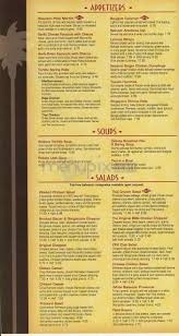 menu of california pizza kitchen in