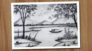to draw scenery of nature with pencil