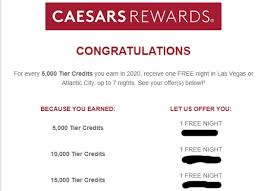 Offer is exclusive to caesars rewards visa® credit card holders enrolled in the caesars rewards program. Caesars Rewards Up To 7 Free Nights For Tier Credits Earned Doctor Of Credit