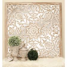 Take lattice to the next level with acurio latticeworks black lattice. Litton Lane 48 In X 48 In Rustic Decorative Lattice And Floral Patterned Wooden Wall Panel In Distr Carved Wood Wall Art Wooden Wall Decor Wooden Wall Panels