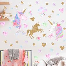 Cartoon Unicorn Horse Wall Sticker Star