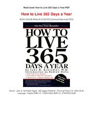 Read Book How To Live 365 Days A Year Pdf