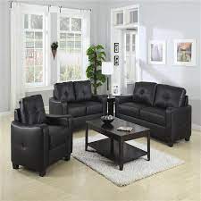 black leather living room package