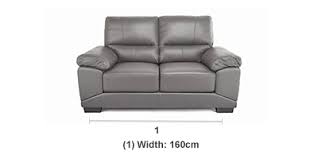 daytona grey leather 2 seater sofa ez