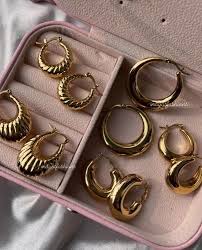 golden stainless steel hoop earrings