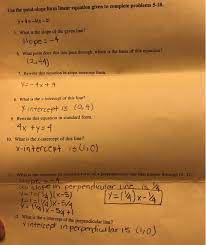point slope form linear equation given