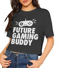 Future Gaming Buddy Navel T Shirts Crop Top For Womens