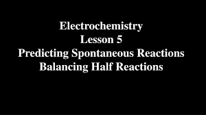 Ppt Electrochemistry Lesson 5