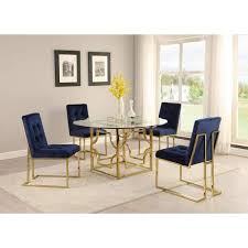 modern round glass dining table gold