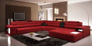 dark red italian leather sectional