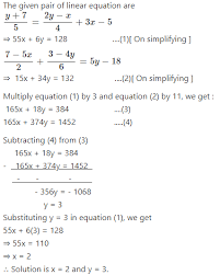 Simultaneous Linear Equations Class 9th