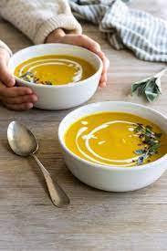 Butternut Squash Soup With Pine Nuts gambar png