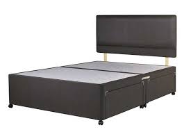 double divan bed base charcoal fabric