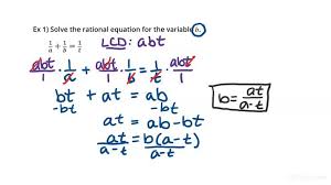 Other Variables In A Rational Equation