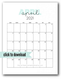Download the pdf file right now and print calendar for april at the office or at home. Cute 2021 Printable Calendar 12 Free Printables