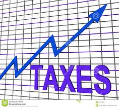 Taxes Chart Graph Shows Increasing Tax Or Taxation Stock