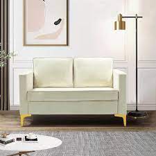 Loveseats Velvet Sofa With Golden Base