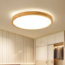 Led Ceiling Light Wood Round Square For Living Room Bedroom Indoor Lighting Fixture Surface Mounted Lamp Remote Control Dimmable Ceiling Lights Aliexpress