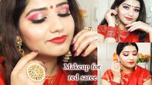 red glittery eye makeup tutorial