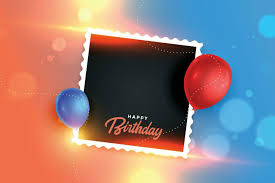 happy birthday photo frame vector art