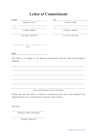This typically comes in the form of a discount off your regular price. Letter Of Commitment Template Download Printable Pdf Templateroller