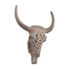 Resin Brown Skull Bull Wall Decor