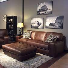 brown leather sofa living room
