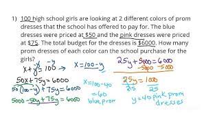 2 Unknowns Using A Linear Equation