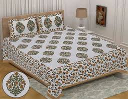 Queen Size Jaipuri Cotton Double Bed Sheets