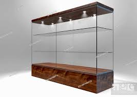 empty rectangular glass display cabinet