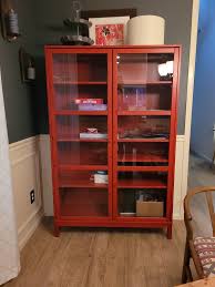 Red Ikea Glass Cabinet For In