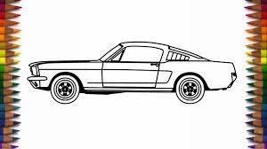 how to draw ford mustang 1965 fastback