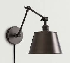 Articulating Arm Tapered Metal Shade