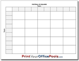 Nfl And College 25 Squares Box Pool Printyourofficepools Com