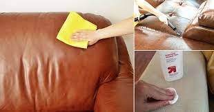 how to clean faux leather couch with