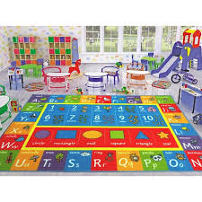 kev cooper playtime collection abc numbers and shapes educational area rug 5 0 x 6 6