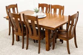We can build any of these dining tables with solid tops or with leaves. Heavy Mission Trestle Table With 6 Austin Dutch Craft Furniture