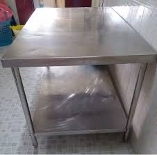 solid stainless steel table 2 tier tv