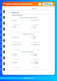 Rational Exponents Worksheets