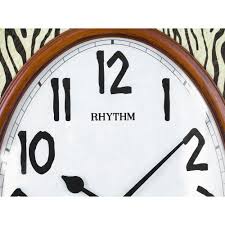Rhythm Wooden Wall Clock 68 5 Cm Brown