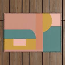 geometric shapes color block in green
