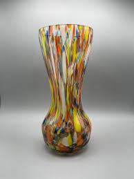 Hand Blown Glass Art Vase Splatter