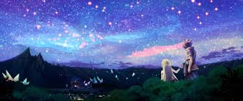 natsu and lucy starry night sky fairy