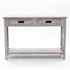 Luxenhome Gray Wood 2 Drawer 1 Shelf Console And Entry Table